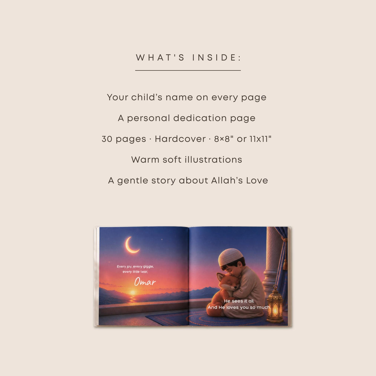 Personalized Islamic Children's Book - Custom Muslim Bedtime Story, Allah Keepsake (Ramadan Gift)