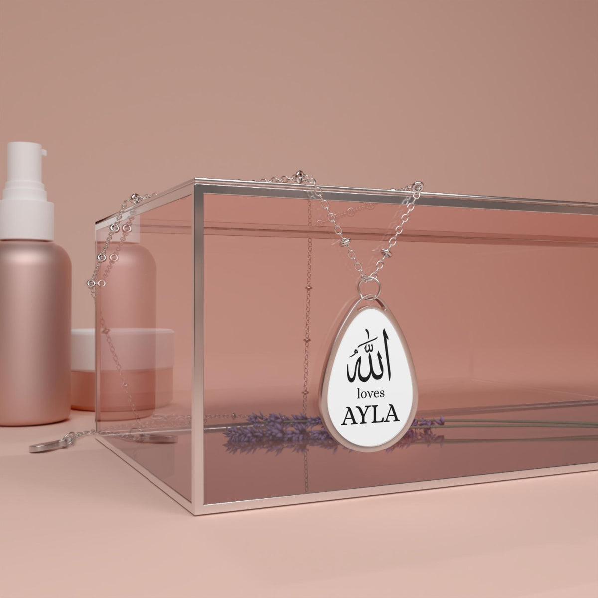 Personalized Allah Loves You Necklace | Personalized Islamic Gift for Her | Custom Muslim Name Necklace | Bismillah Gift