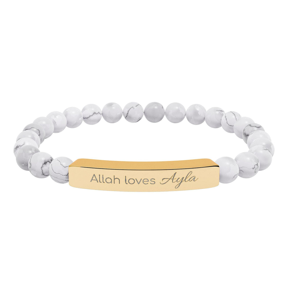 Personalized Stainless Steel Bar Bracelet | Engraved Islamic Gift for Her