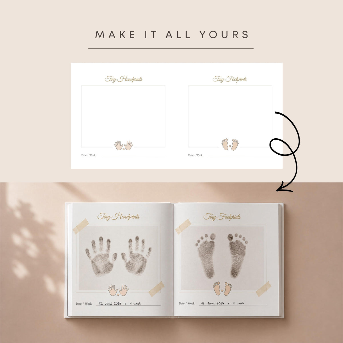 Personalized Islamic Baby Book | 112 Pages XXL Muslim First Year Baby Book | Islam Baby Favor | Aqiqah Memory Gift
