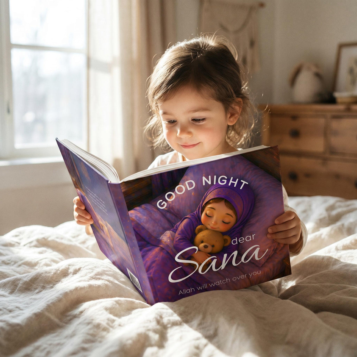 Personalized Islamic Bedtime Story Book for Girls | Keepsake Memory Book | Unique Muslim Gift for Eid | Allah Bedtime Story