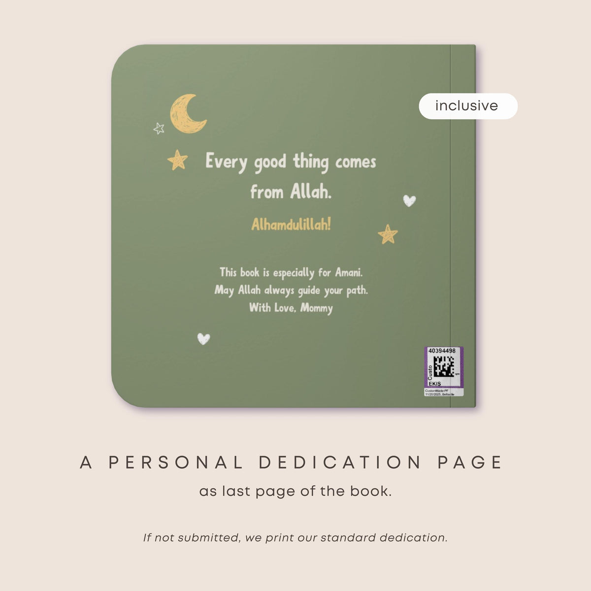 Aqiqah gift - Personalized First Book for Girls | Personalized Board Book | Custom Muslim Baby Gift | Islamic one year old birthday gift