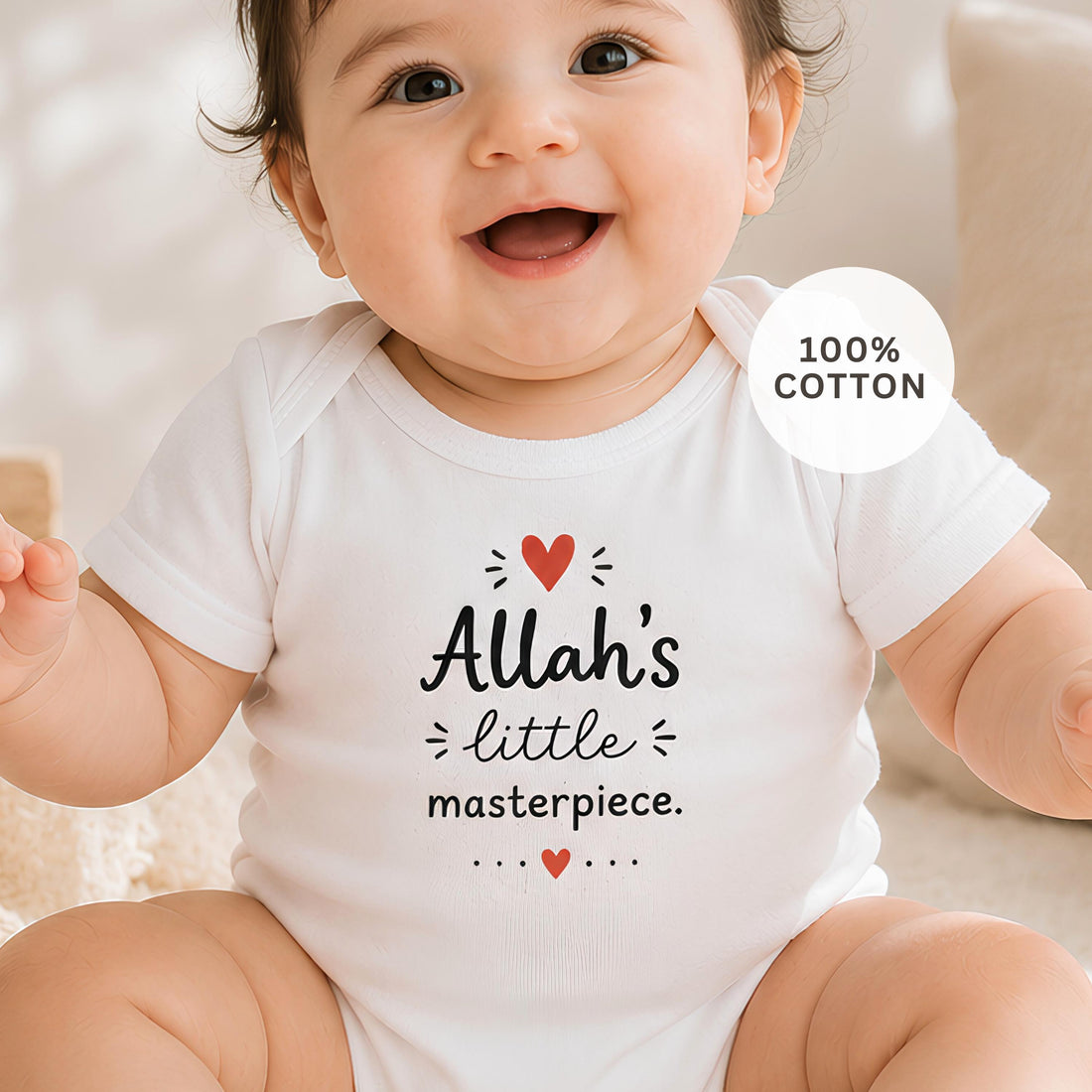 Muslim Baby Bodysuit | Allah's Little Masterpiece, 100% Cotton Islamic Gift