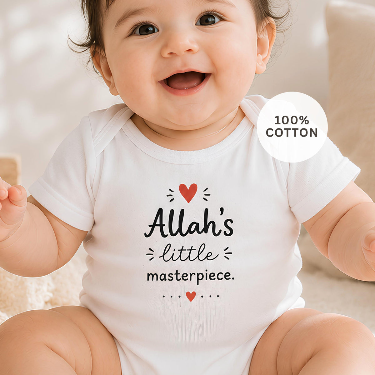 Muslim Baby Bodysuit | Allah's Little Masterpiece, 100% Cotton Islamic Gift