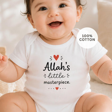 Muslim Baby Bodysuit | Allah's Little Masterpiece, 100% Cotton Islamic Gift