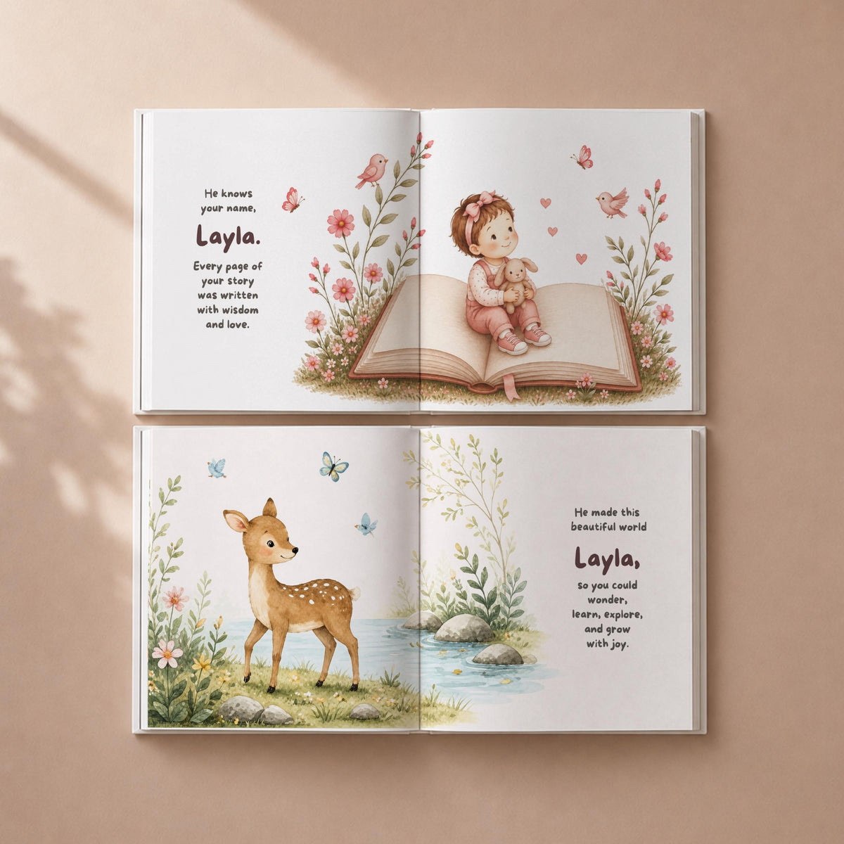 Personalized Islamic Storybook - Keepsake for Baby's First Birthday, Allah Loves You Book