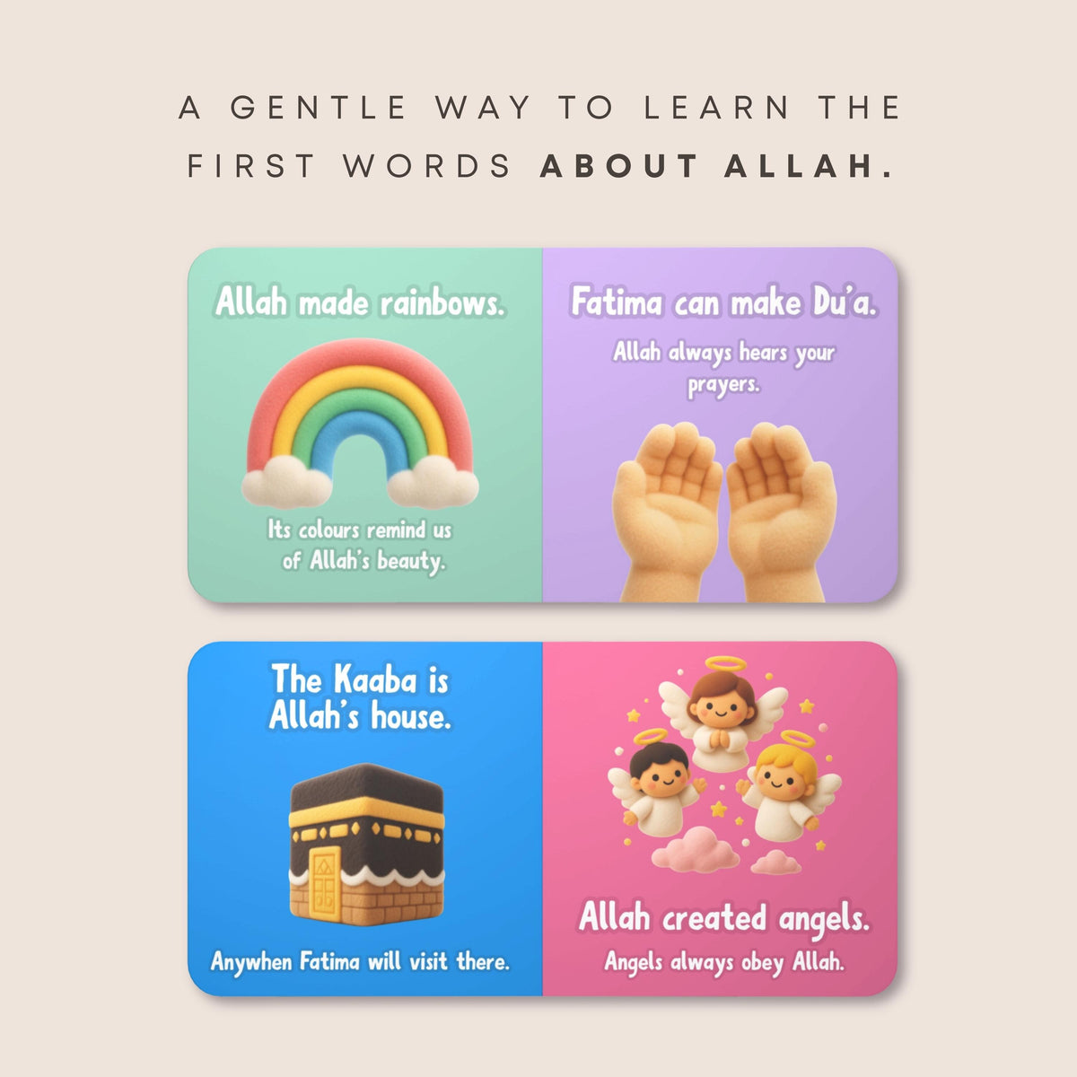 Personalized Islamic Board Book for Girls - First Book About Allah