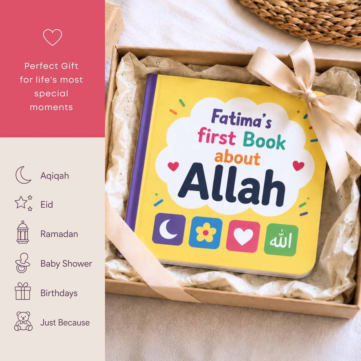 Personalized Islamic Board Book for Girls - First Book About Allah