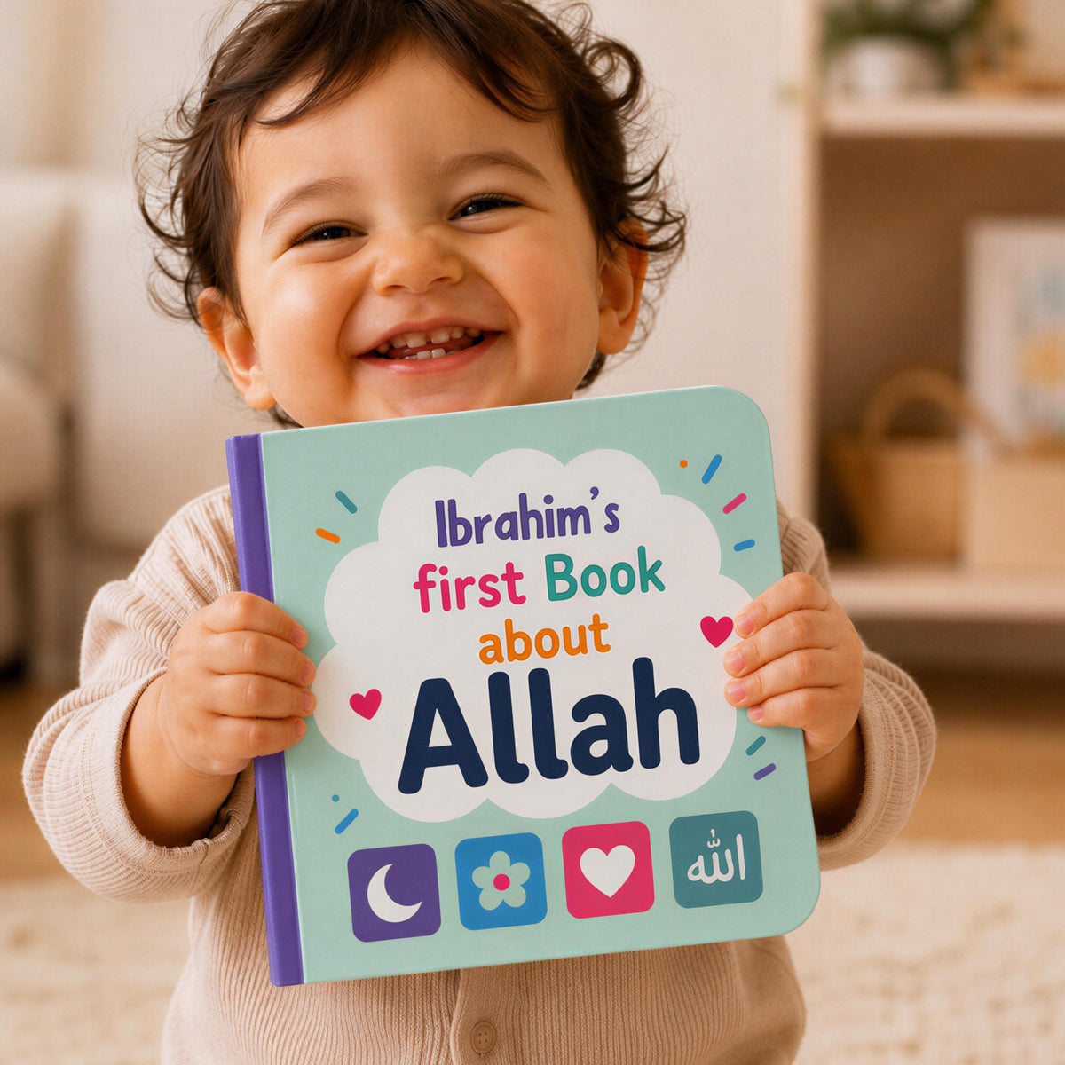 Personalized Islamic Board Book for Girls - First Book About Allah