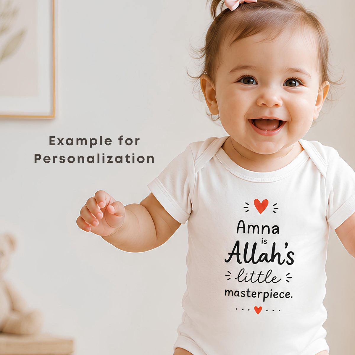 Muslim Baby Bodysuit | Allah's Little Masterpiece, 100% Cotton Islamic Gift