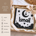 Personalized islamic Baby Gift - black and white Newborn High-Contrast Book | Newborn Visual Stimulation | Muslim Baby Favor