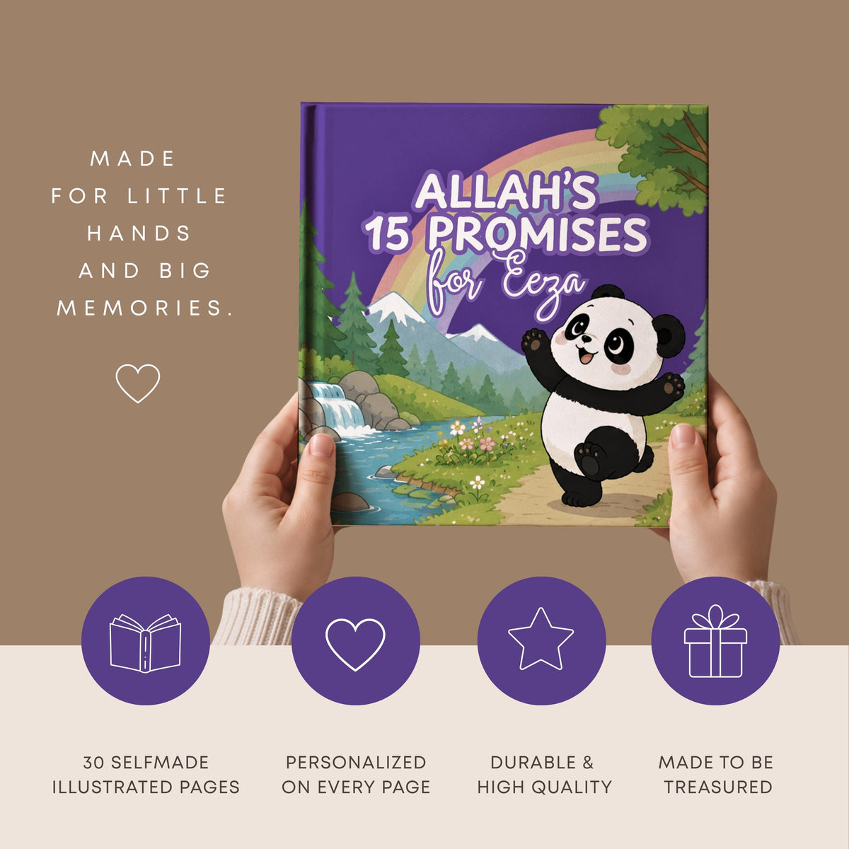 Personalized Islamic Toddler Book, Allah's Promises, Muslim Child Keepsake (Digital Download)