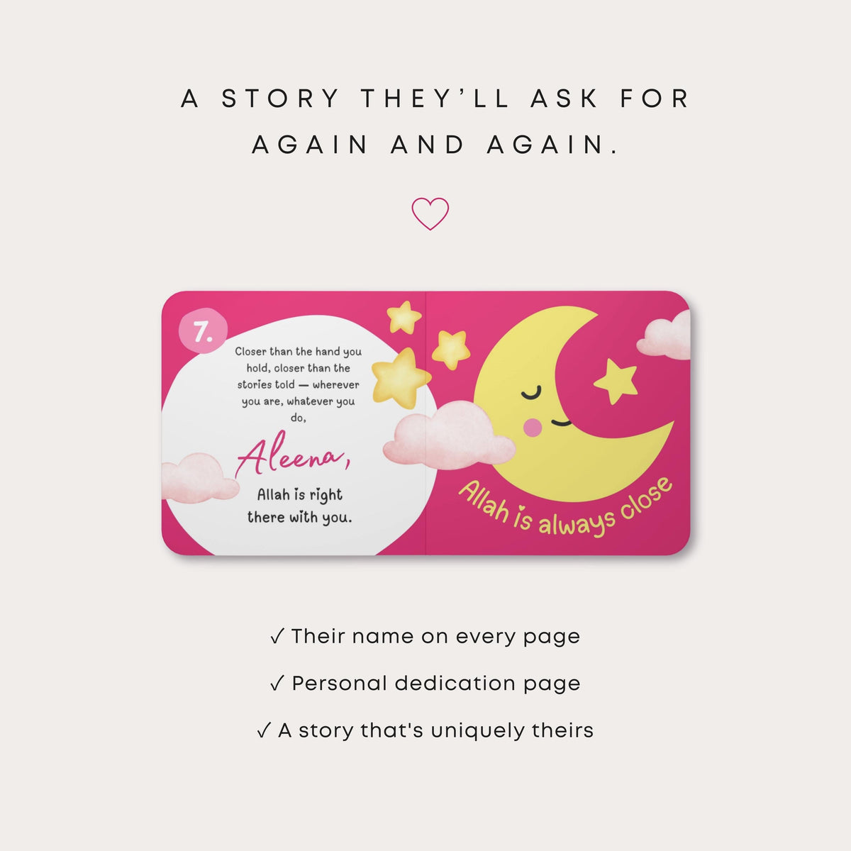 Personalized Islamic Board Book | Allah's Promises for Children, Muslim Baby Gift, Keepsake