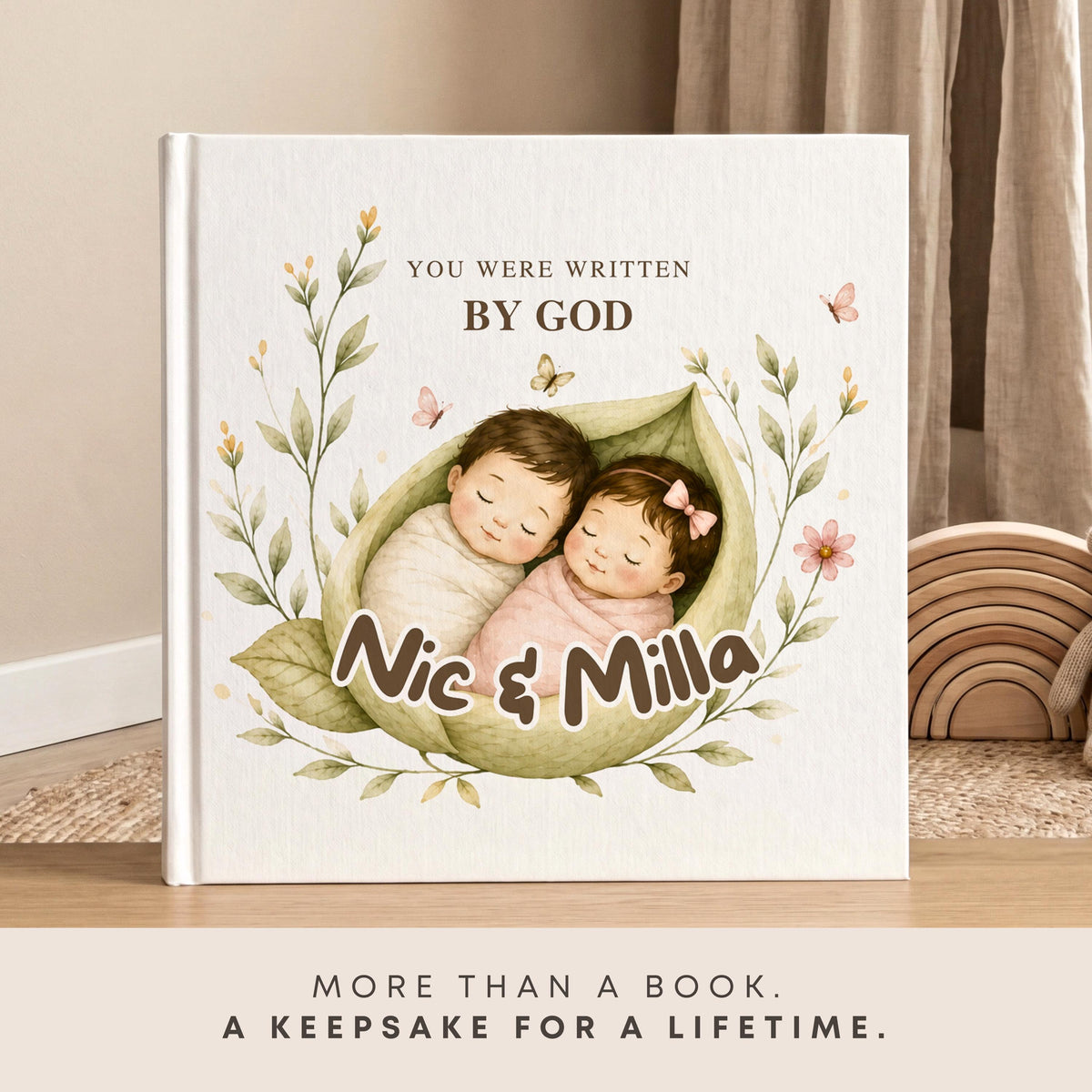 Personalized Sibling Storybook | Baptism Gift for Boys, Girls, Twins