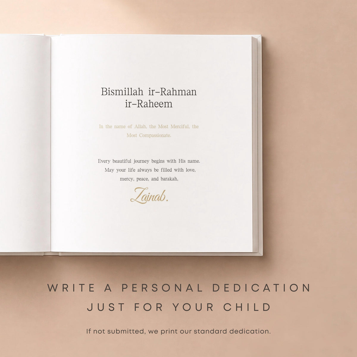 Islamic Baby Memory Book Personalized - Lion Muslim Baby Keepsake Hardcover, First Birthday Milestone Book for Baby Boy | Eid Gift