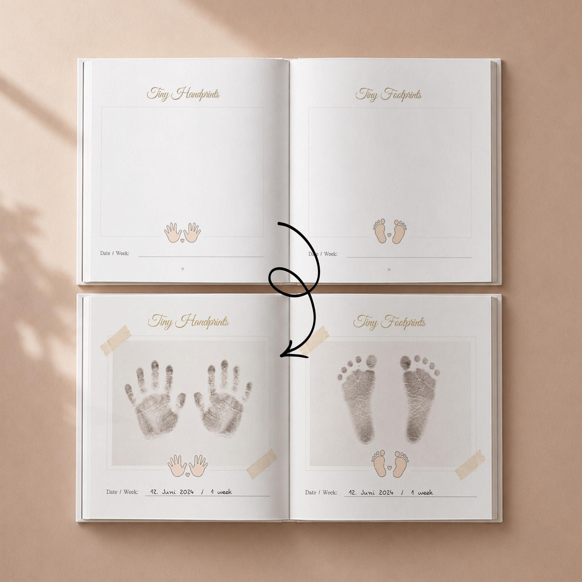 Personalized Islamic Baby Memory Book - First Year Milestone Keepsake (Hardcover)