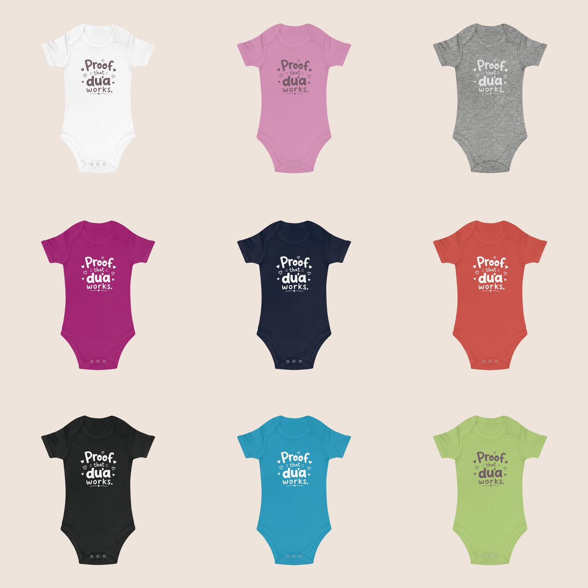 Islamic Baby Bodysuit | Proof Dua Works, Organic Cotton Newborn Gift