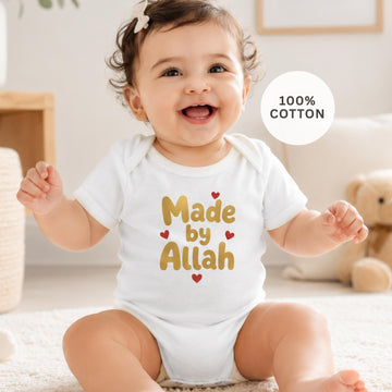 Muslim Baby Bodysuit | Made by Allah, 100% Cotton Islamic Gift