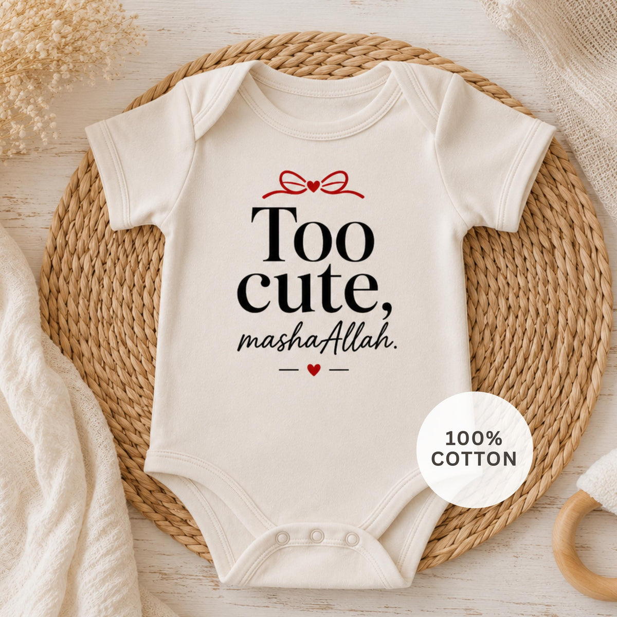 Muslim Baby Girl Onesie | MashaAllah Cotton Bodysuit, Islamic Gift