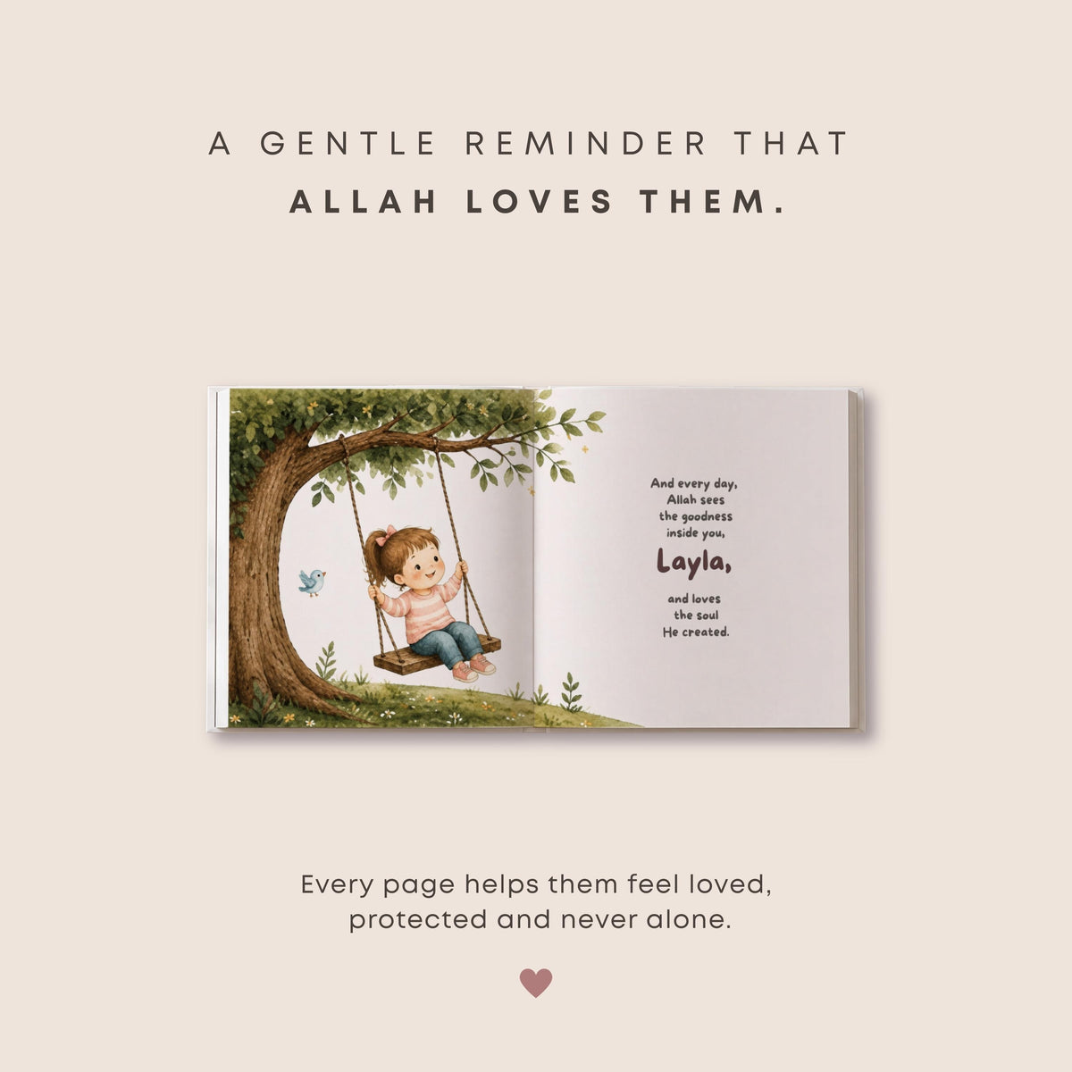 Personalized Islamic Storybook - Keepsake for Baby's First Birthday, Allah Loves You Book
