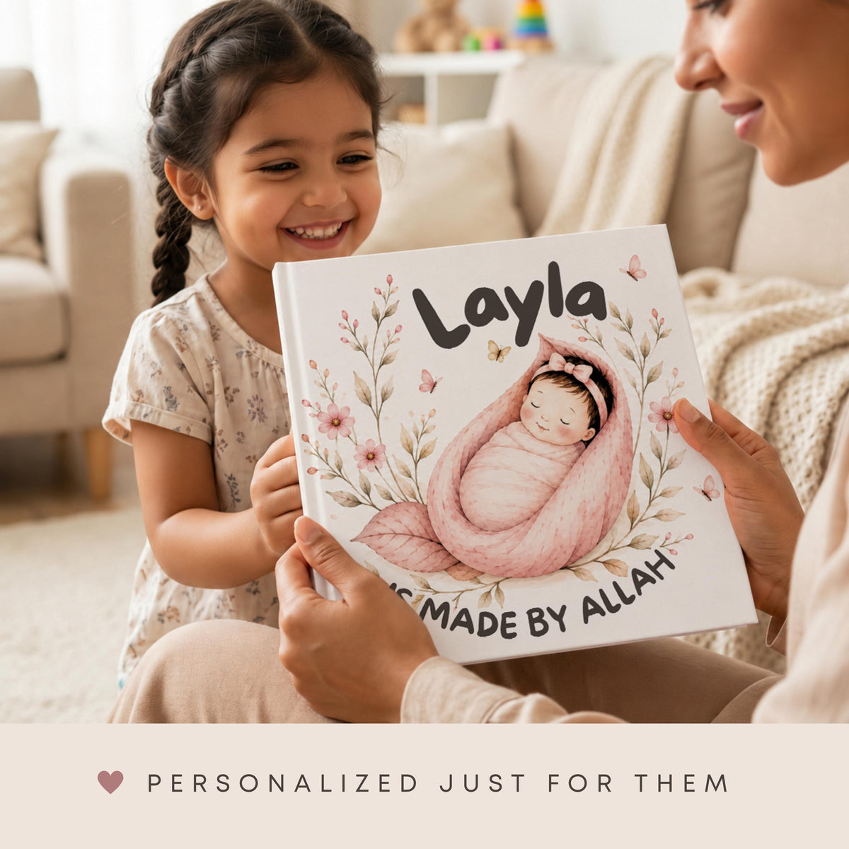 Personalized Islamic Storybook - Keepsake for Baby's First Birthday, Allah Loves You Book