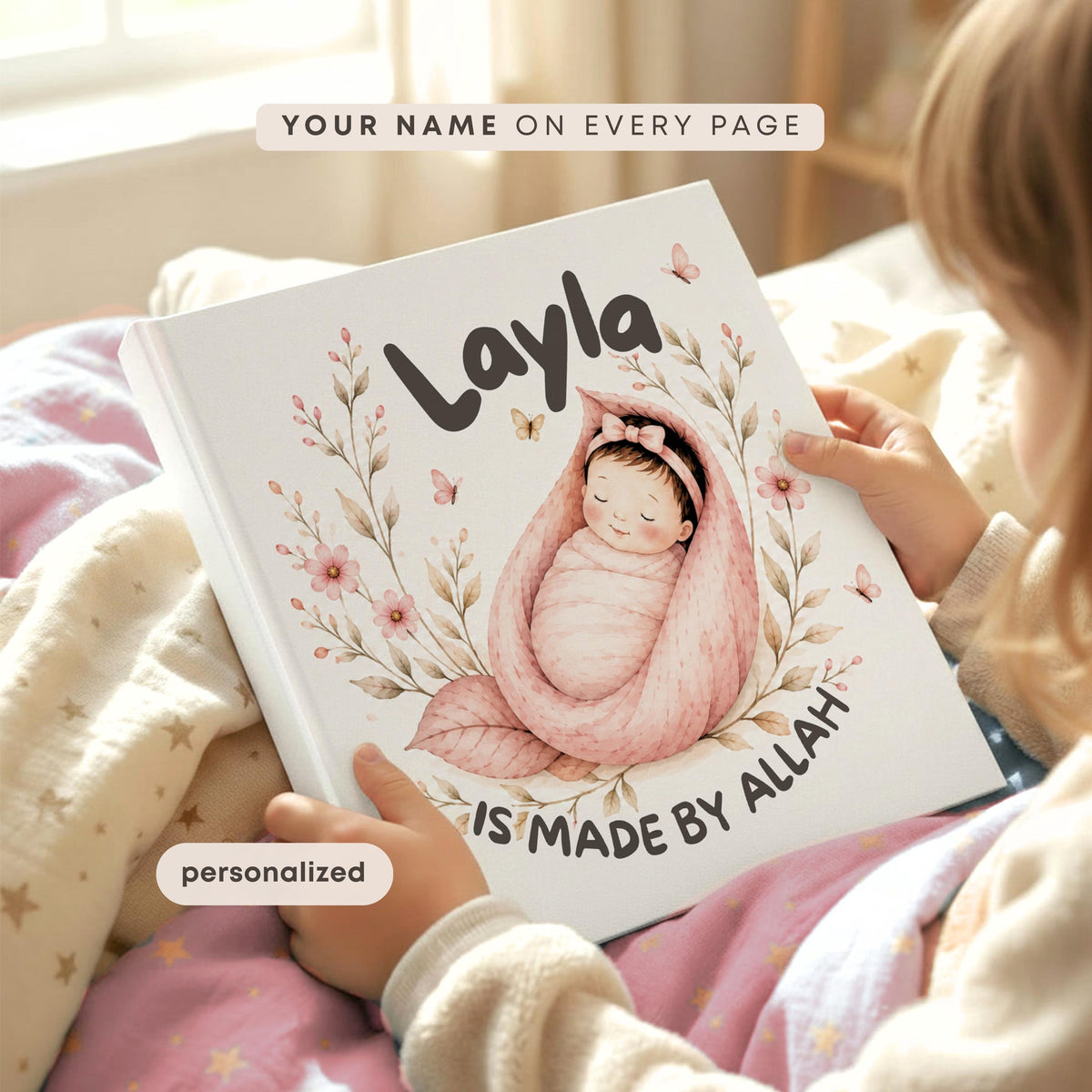 Personalized Islamic Storybook - Keepsake for Baby's First Birthday, Allah Loves You Book