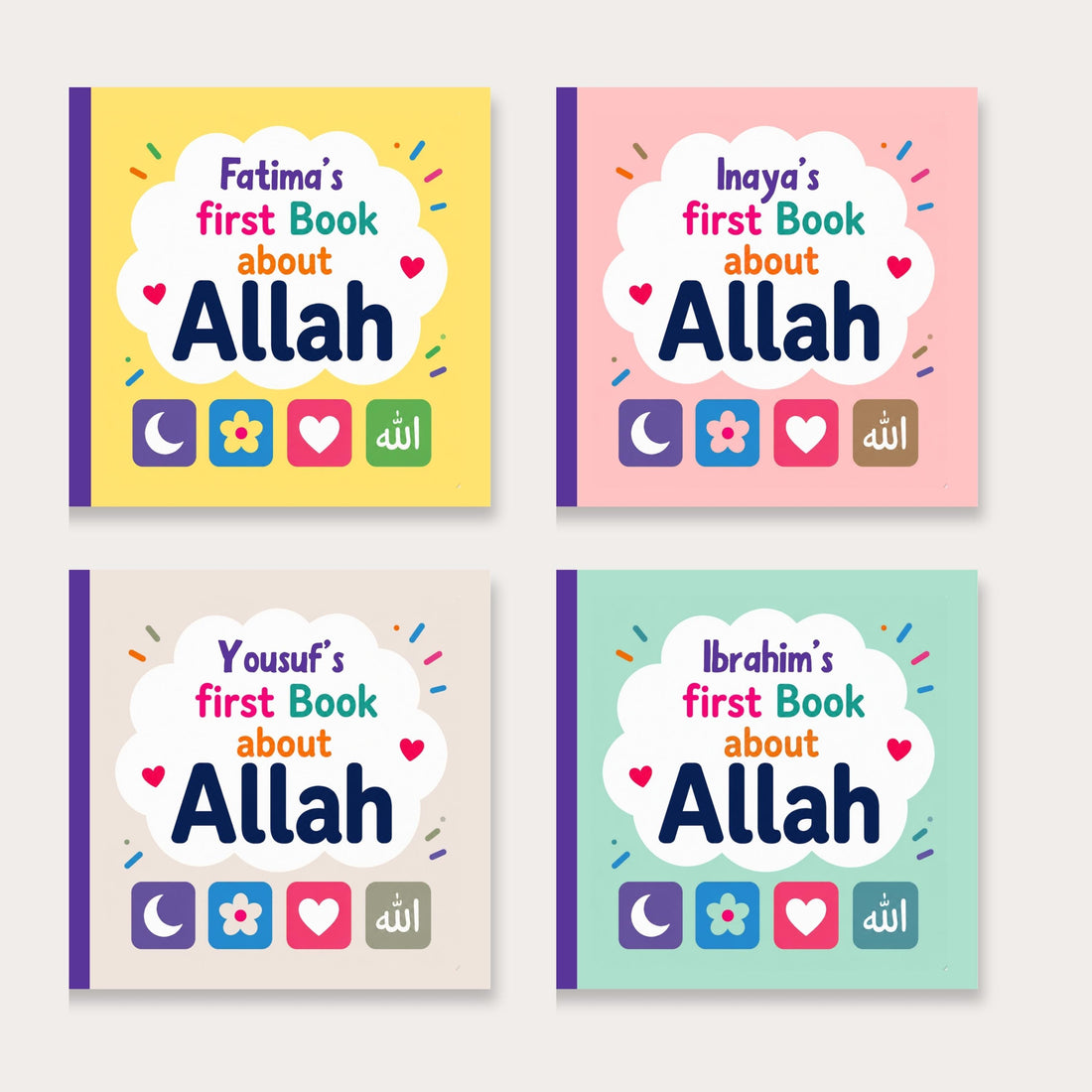 Custom Islamic Board Book - Baby's First Book About Allah, Muslim Keepsake