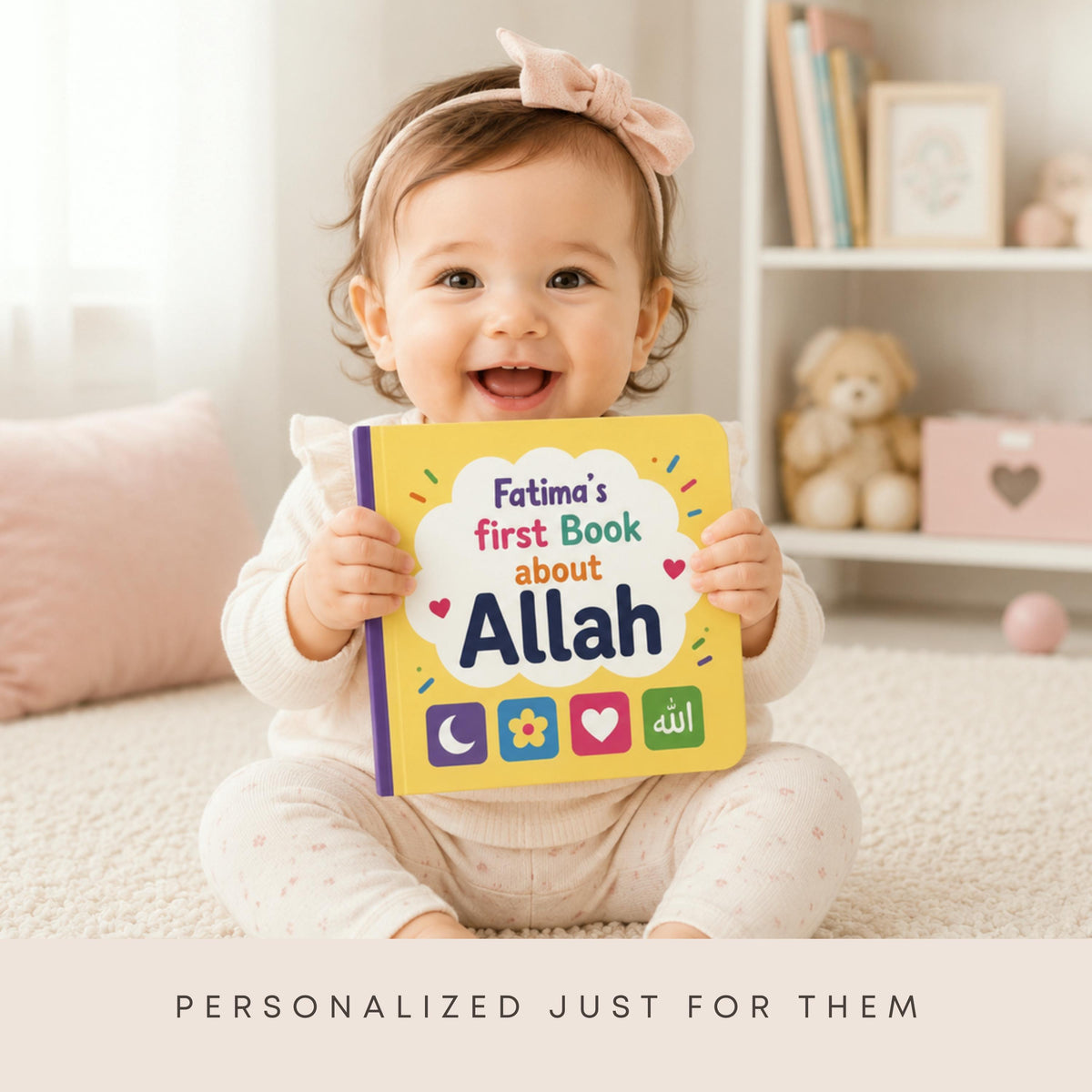 Personalized Islamic Board Book for Girls - First Book About Allah