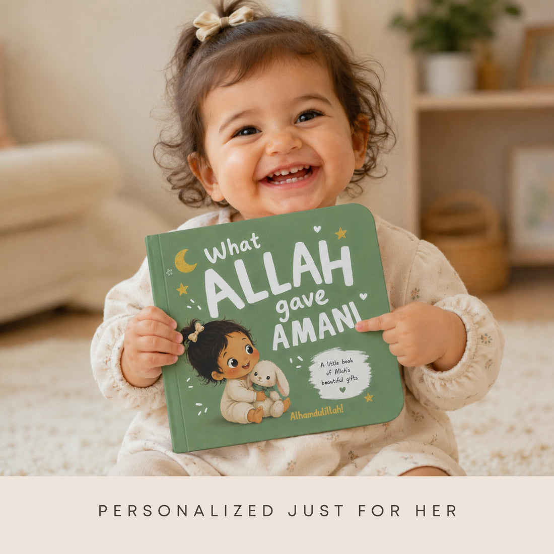 Aqiqah gift - Personalized First Book for Girls | Personalized Board Book | Custom Muslim Baby Gift | Islamic one year old birthday gift