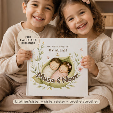 Personalized Islamic Siblings Book | Eid Gifts | Custom Story for Twins | Muslim Baby Gift | Aqiqah
