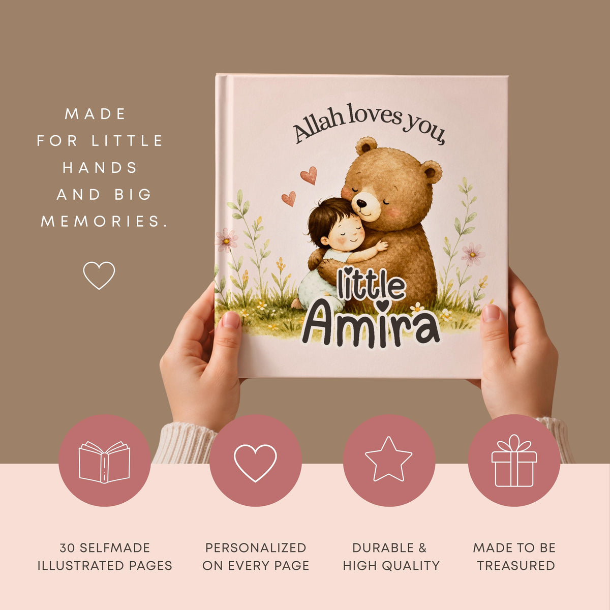 Personalized Islamic Storybook for Girls - Personalized Baby Book | Baby Shower Keepsake | Custom Baby Book | Eid Gift Girls