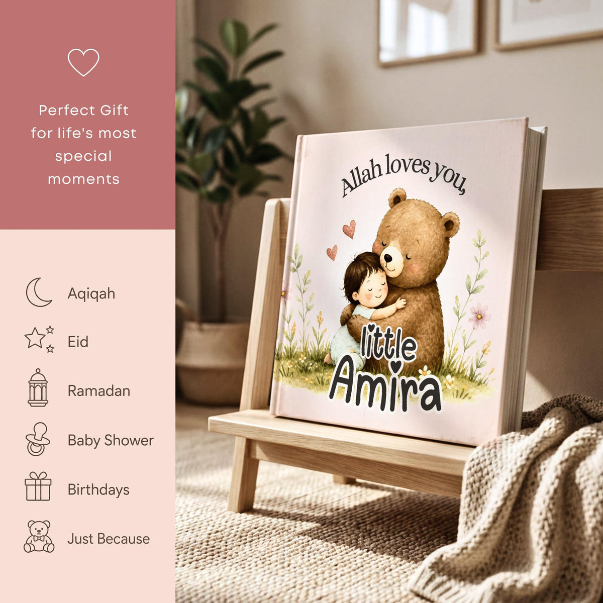 Personalized Islamic Storybook for Girls - Personalized Baby Book | Baby Shower Keepsake | Custom Baby Book | Eid Gift Girls