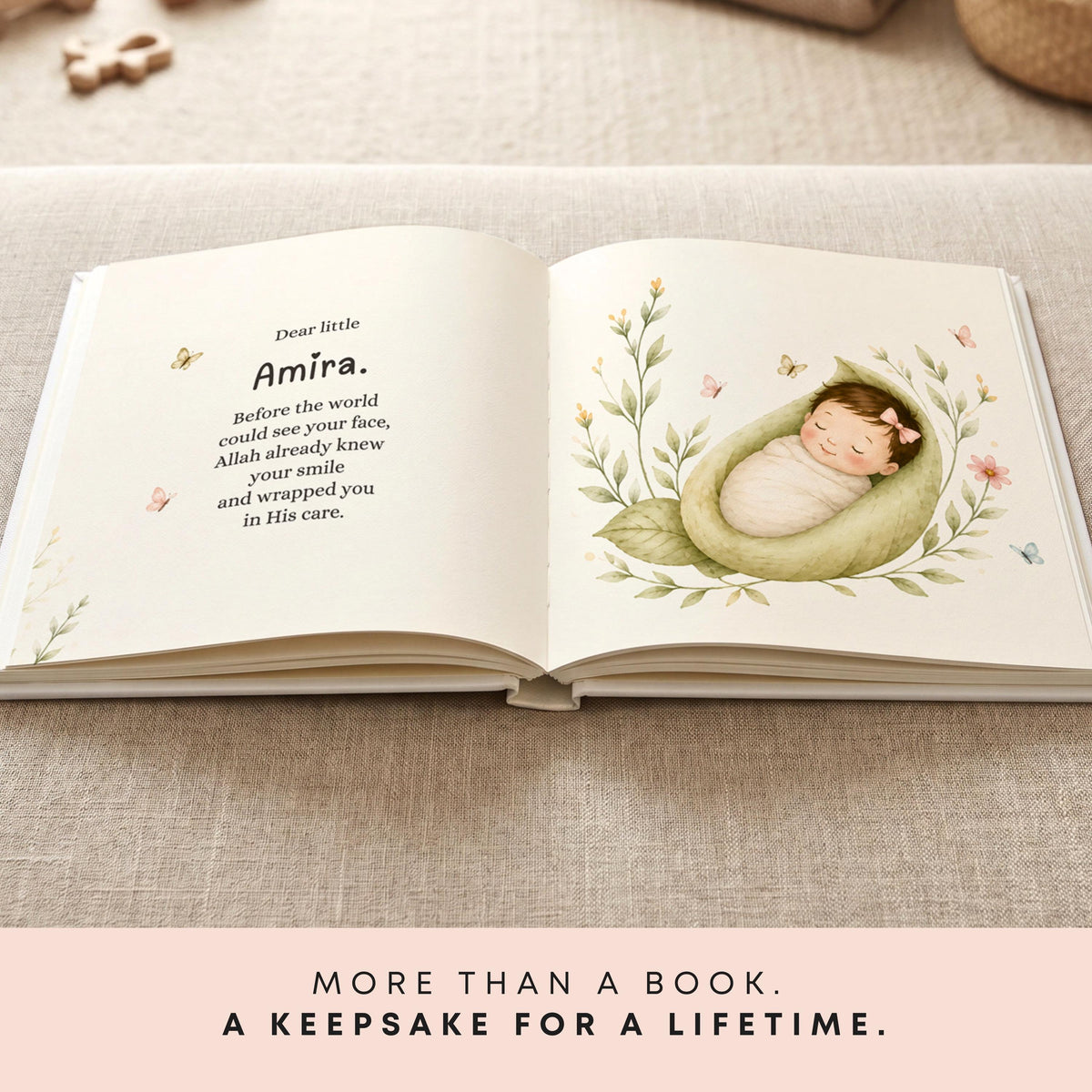 Personalized Islamic Storybook for Girls - Personalized Baby Book | Baby Shower Keepsake | Custom Baby Book | Eid Gift Girls