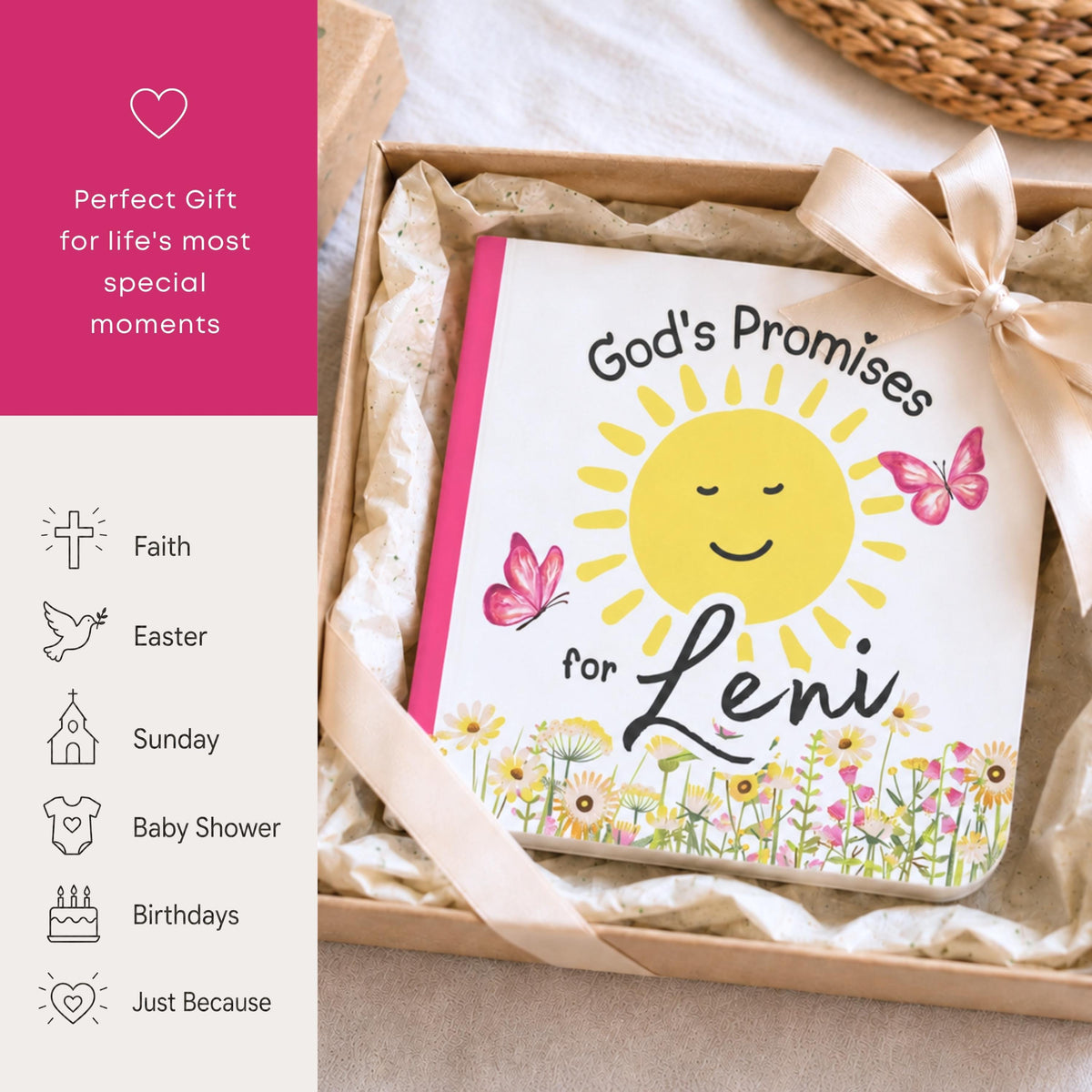 Personalized God's Promises Board Book, Baby Naming Keepsake, Bedtime Story