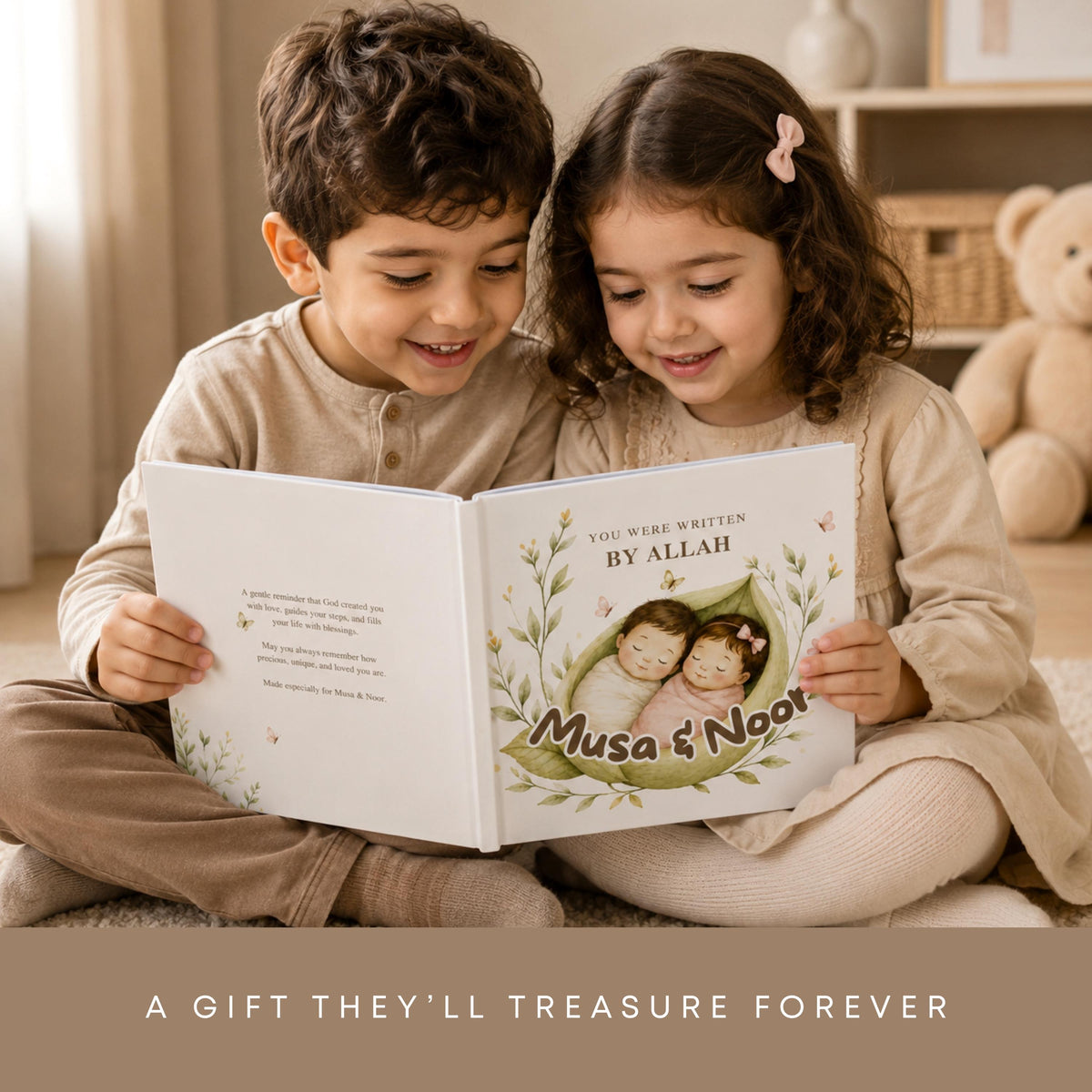 Personalized Islamic Siblings Book | Eid Gifts | Custom Story for Twins | Muslim Baby Gift | Aqiqah