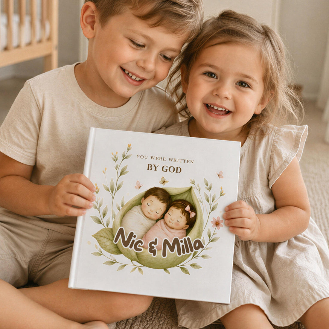 Personalized Sibling Storybook | Baptism Gift for Boys, Girls, Twins