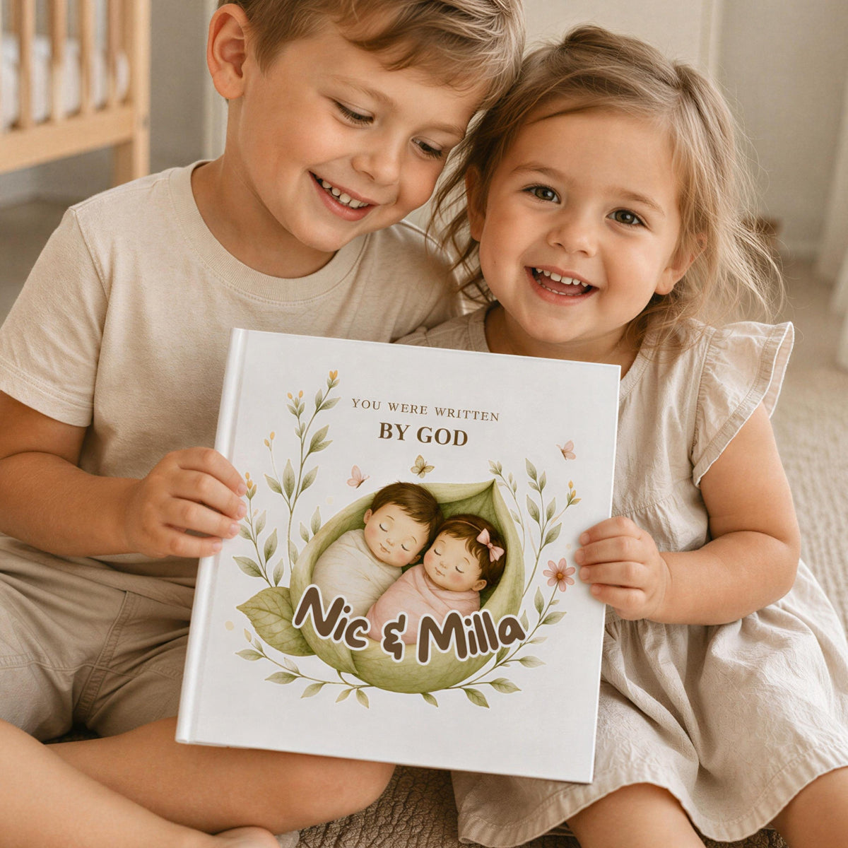 Personalized Sibling Storybook | Baptism Gift for Boys, Girls, Twins