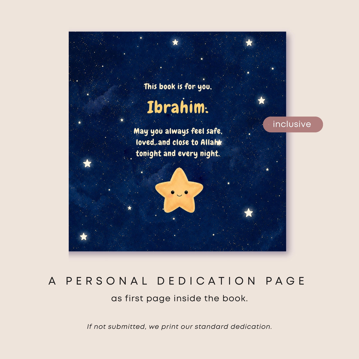 Personalized Islamic Gift - Muslim Bedtime Story Book - custom Arabic Baby Present for Eid, Aqiqah