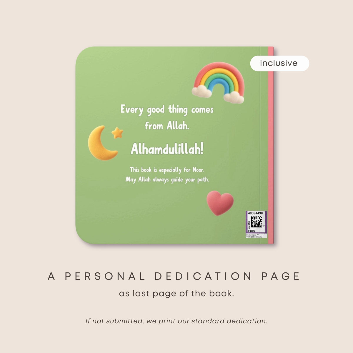 Personalized Islamic Board Book - Custom Baby Keepsake About Allah
