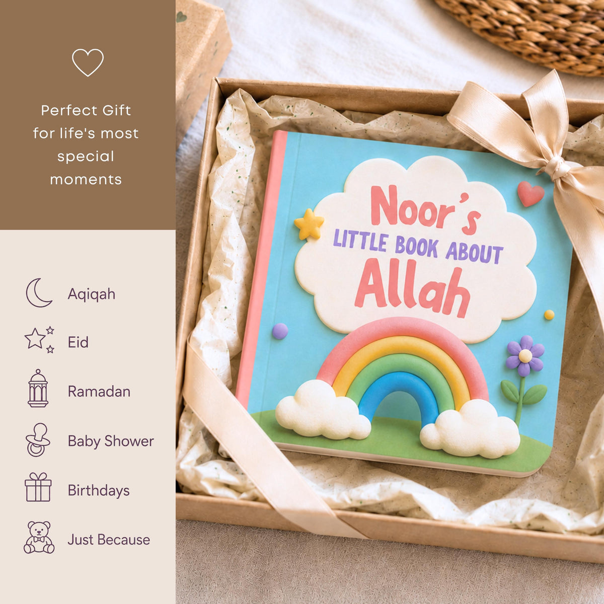Personalized Islamic Board Book - Custom Baby Keepsake About Allah