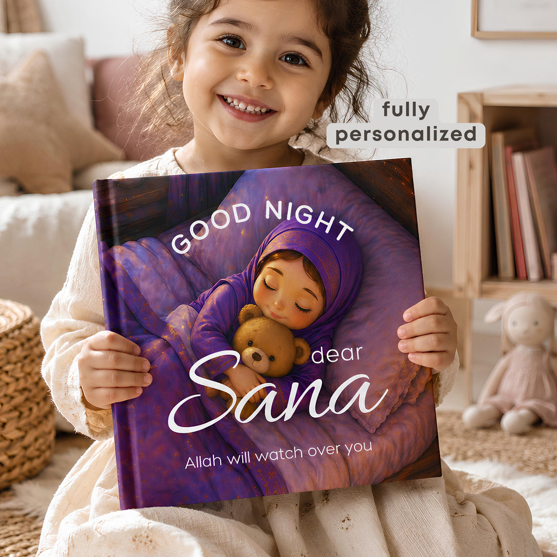 Personalized Islamic Bedtime Story Book for Girls | Keepsake Memory Book | Unique Muslim Gift for Eid | Allah Bedtime Story