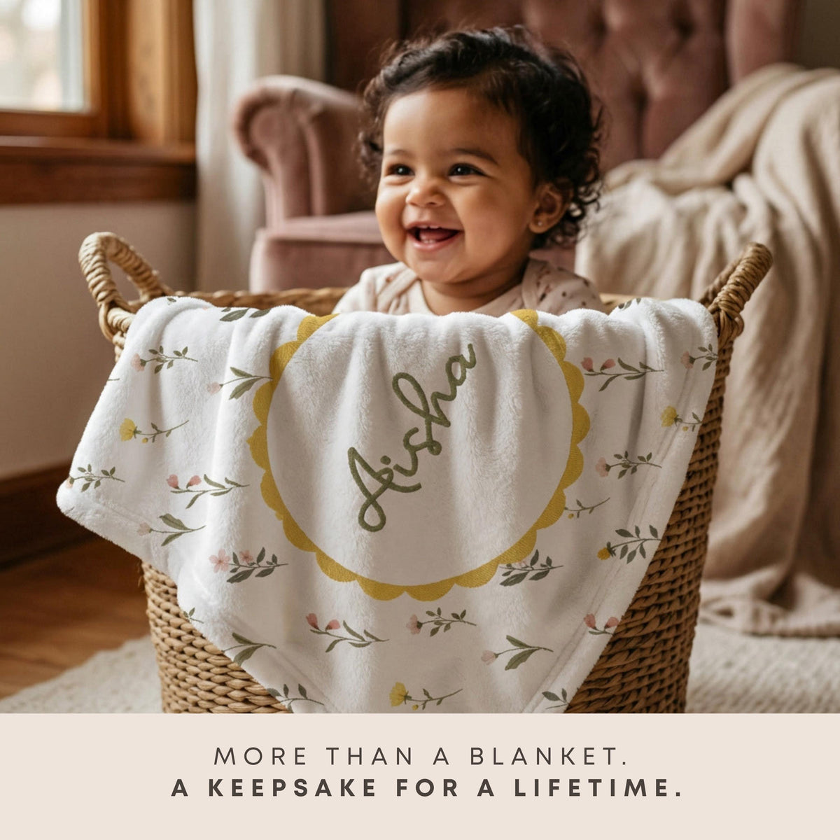 personalized Aqiqah Keepsake | custom islamic baby name blanket | Unique Gift for Newborn muslim baby