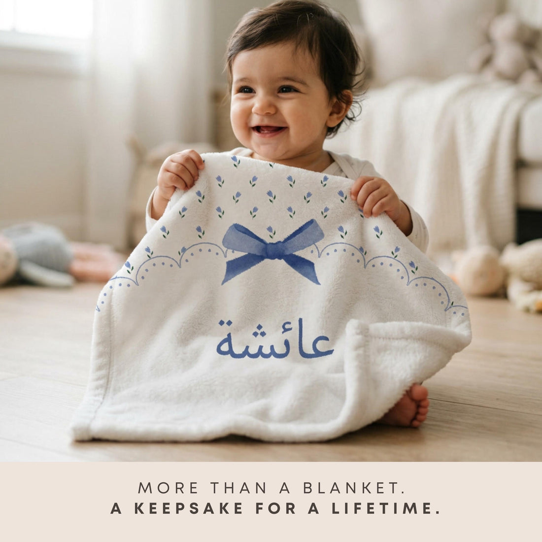 Aqiqah Gift, Personalized Baby Blanket, Custom Name Newborn Blanket