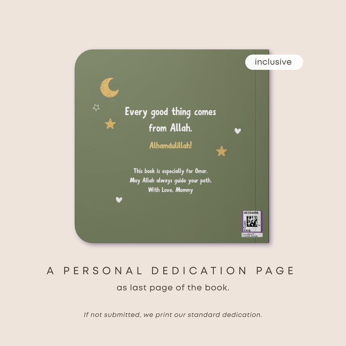 Aqiqah gift - Personalized First Book for Boys | Personalized Board Book | Custom Muslim Baby Gift | Islamic one year old birthday gift