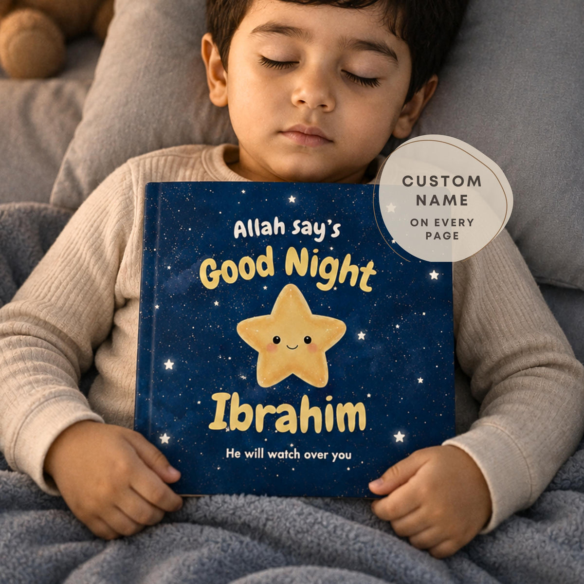 Personalized Islamic Gift - Muslim Bedtime Story Book - custom Arabic Baby Present for Eid, Aqiqah