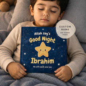 Personalized Islamic Gift - Muslim Bedtime Story Book - custom Arabic Baby Present for Eid, Aqiqah