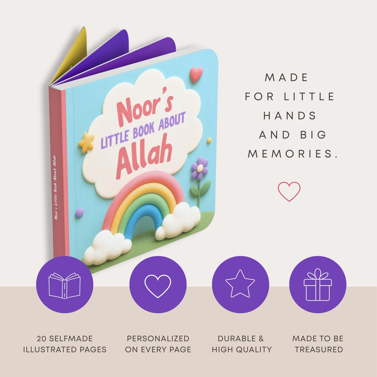 Personalized Islamic Board Book - Custom Baby Keepsake About Allah