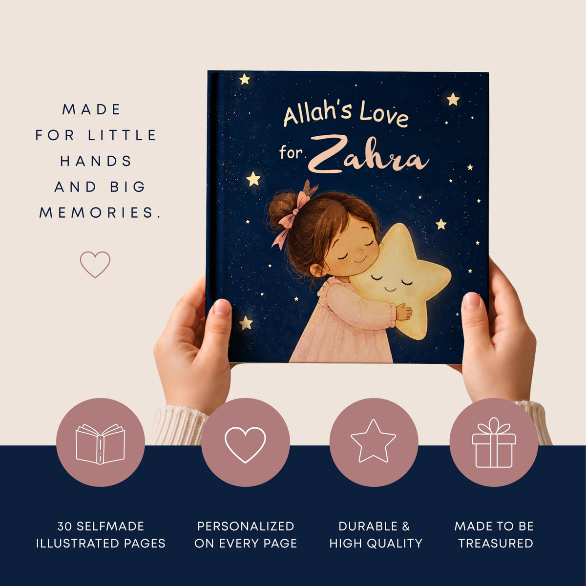 Unique Personalized Islamic Children's Story Book | Rhyming Bedtime Tale | Allah Keepsake | Eid Gift for Girls