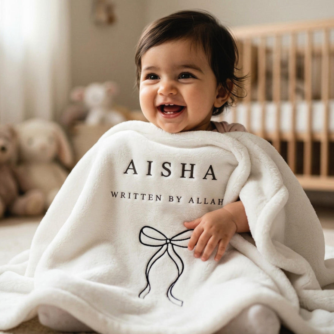 Islamic Baby Gift, Personalized Baby Blanket, Custom Muslim Name Aqiqah Favor