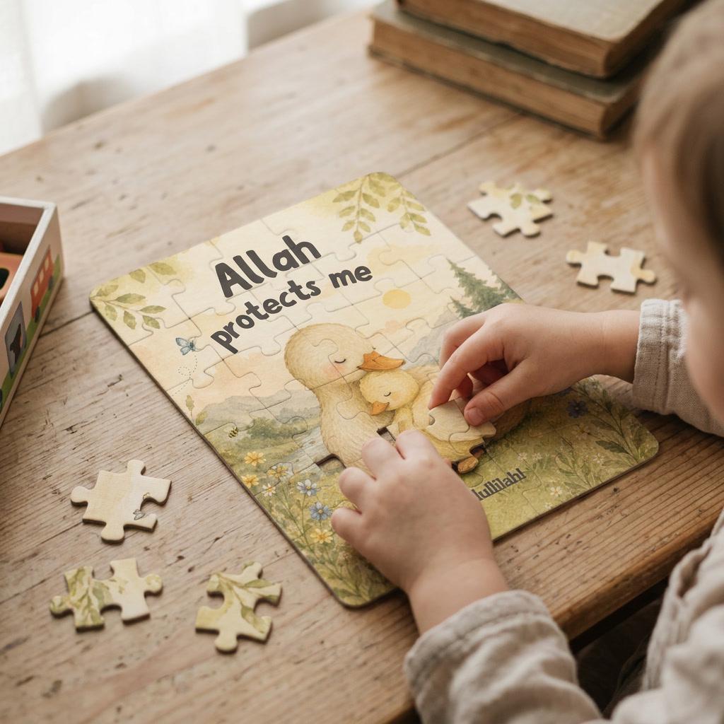 Personalized Allah Protects Me Puzzle | Islamic Baby Gift | Muslim Toddler Gift | Custom Name Puzzle | Aqiqah Gift | Eid Gift